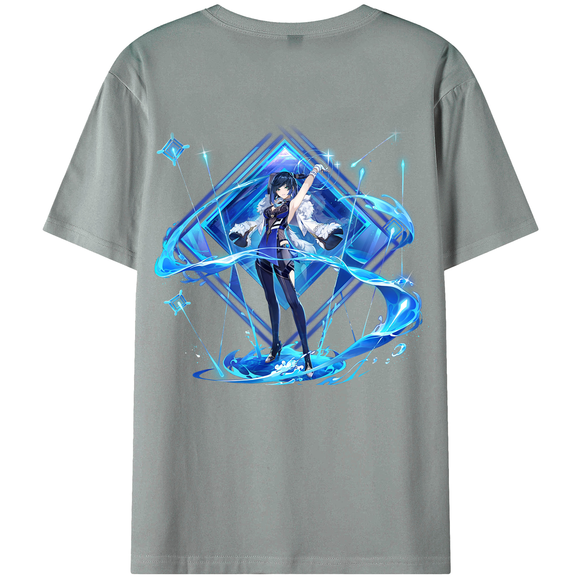 げんし神 夜兰 やらん genshin Yaran 綿100％ メンズ半袖Tシャツ（バックプリント） 通気性